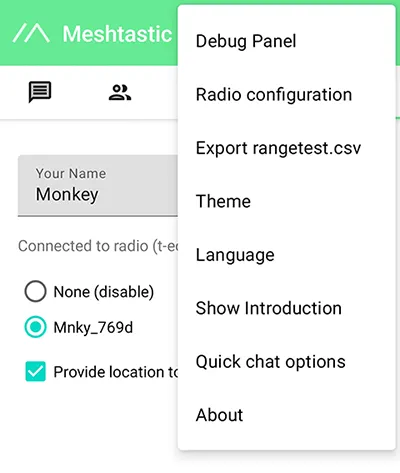 Meshtastic configuration options