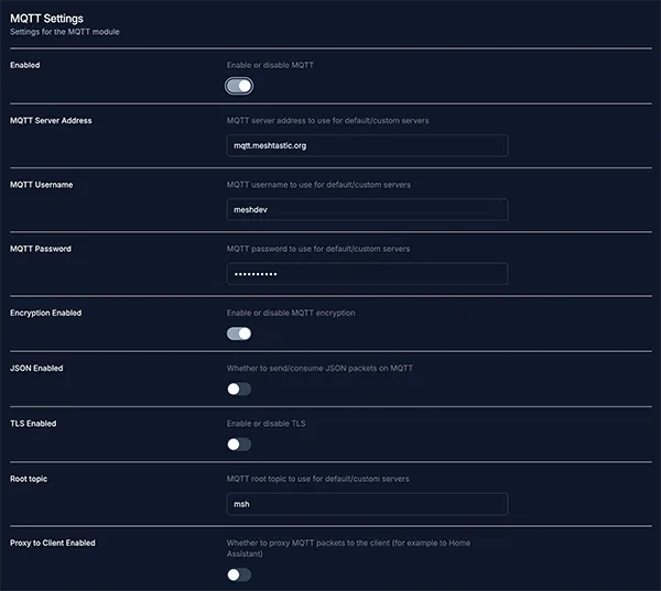 MQTT Settings